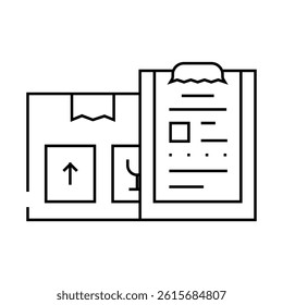 documents of import and export line icon vector. documents of import and export sign. isolated contour symbol black illustration