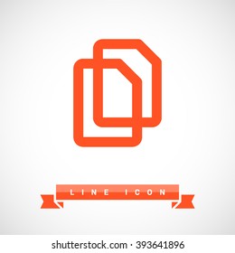 Documents isolated minimal single flat linear icon for application and info-graphic. Memory card line vector icon for websites and mobile minimalistic flat design.