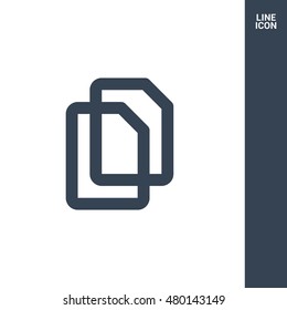 Documents isolated minimal single flat linear icon for application and info-graphic. Memory card line vector icon for websites and mobile minimalistic flat design.