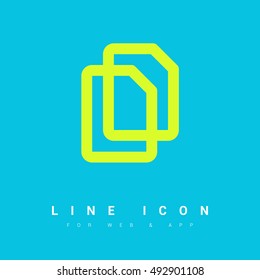 Documents isolated minimal single flat linear icon for application and info-graphic. Memory card line vector icon for websites and mobile minimalistic flat design.
