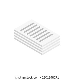 Documents, isometric icon. Sheets of paper with text