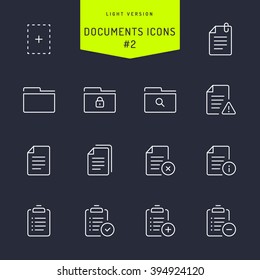 Documents Light Line Icons 