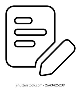 documents line icon design. documents thin black outline symbol vector illustration. editable stroke icon on transparent background.
