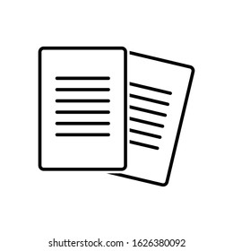Documents line shape illustration. Document vector in white background. This document vector has several paper documents. This document consists of a document, documents clipper and documents icon.