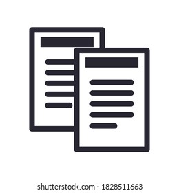 Design von Dokumenten-Linien-Stilsymbolen, Datenarchiv und Informationsthema Vektorgrafik