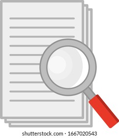 documents and loupe isolated vector illustration