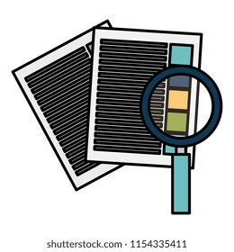 documents with magnifying glass