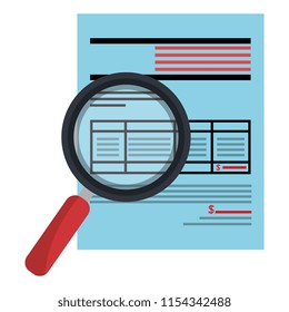 documents with magnifying glass