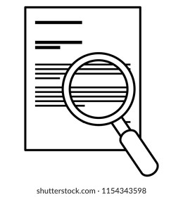 documents with magnifying glass