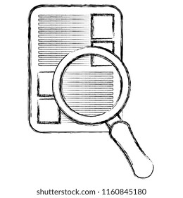 documents with magnifying glass