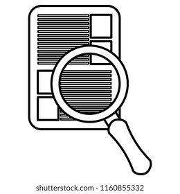 documents with magnifying glass
