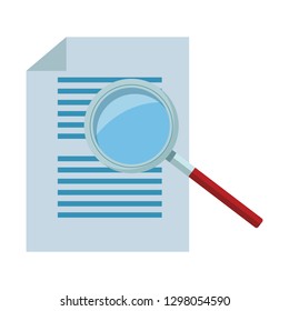 documents and magnifying glass