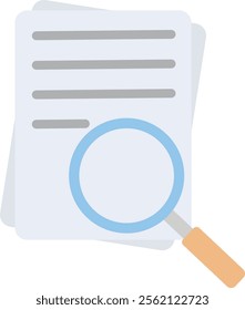 documents and Magnifying Glass Icon definition icon