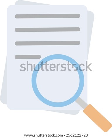 documents and Magnifying Glass Icon definition icon