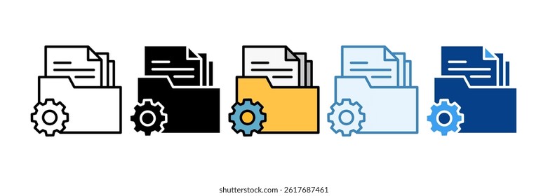 Documents Management Icon Set Multiple Style Collection