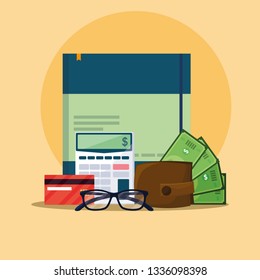documents and office set items