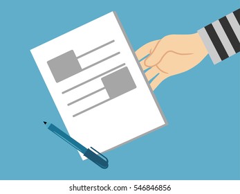 Documents on desk, . vector illustration.