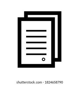 Documents outline vector icon. Paperboard. Brief concept. Contract. Office work elements. Signage. Flat simple line design illustration.