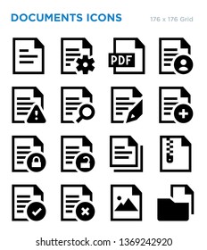 Documents Outline Vector Icon Set