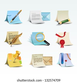 Documents, paper icon set