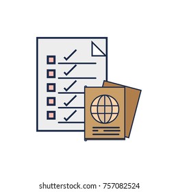 documents paper information with passport id