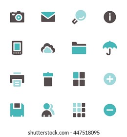Documents and photo web icons set. Office and social media mobile symbols.