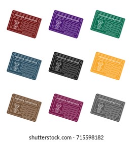 Documents of a private detective. Card that shows the personality of the detective.Detective single icon in blake style vector symbol stock illustration.