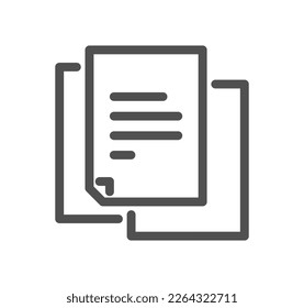 Esquema de icono y vector lineal relacionados con los documentos.