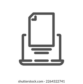 Esquema de icono y vector lineal relacionados con los documentos.