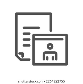 Documents related icon outline and linear vector.