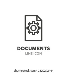 Documents simple line icon. Vector illustration symbol elements for web design.
