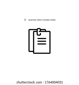 Documents simple line icon vector illustration. Editable stroke. 48x48 Pixel Perfect.