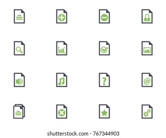 documents simple vector icons in two colors
