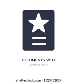 documents with a star icon on white background. Simple element illustration from UI concept. documents with a star sign icon symbol design.