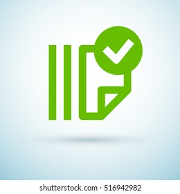 Documents tick isolated minimal single flat linear icon for application and info-graphic. Catalog line vector icon for websites and mobile minimalistic flat design.