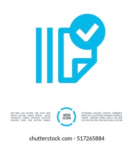 Documents tick isolated minimal single flat linear icon for application and info-graphic. Catalog line vector icon for websites and mobile minimalistic flat design.