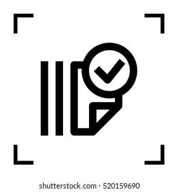 Documents tick isolated minimal single flat linear icon for application and info-graphic. Catalog line vector icon for websites and mobile minimalistic flat design.