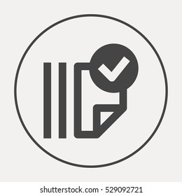 Documents tick isolated minimal single flat linear icon for application and info-graphic. Catalog line vector icon for websites and mobile minimalistic flat design.