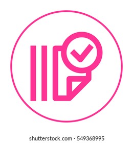 Documents tick isolated minimal single flat linear icon for application and info-graphic. Catalog line vector icon for websites and mobile minimalistic flat design.
