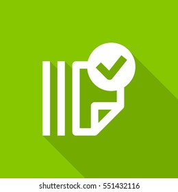 Documents tick isolated minimal single flat linear icon for application and info-graphic. Catalog line vector icon for websites and mobile minimalistic flat design.