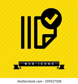 Documents tick isolated minimal single flat linear icon for application and info-graphic. Catalog line vector icon for websites and mobile minimalistic flat design.