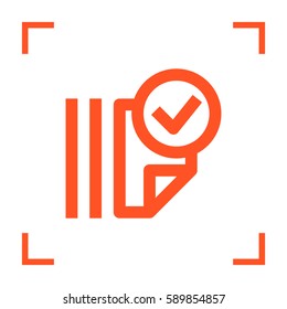 Documents tick isolated minimal single flat linear icon for application and info-graphic. Catalog line vector icon for websites and mobile minimalistic flat design.