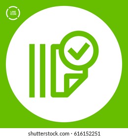 Documents tick isolated minimal single flat linear icon for application and info-graphic. Catalog line vector icon for websites and mobile minimalistic flat design.