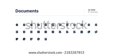 Documents UI Icons Pack Filled Style