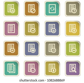 Documents vector colored paper stickers with icons
