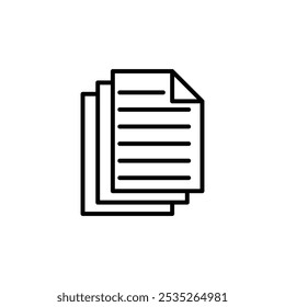 Documents vector icon. Editable black stroke.