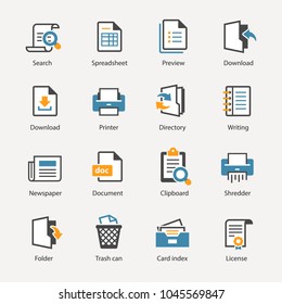 documents vector icon set