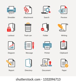 documents vector icon set