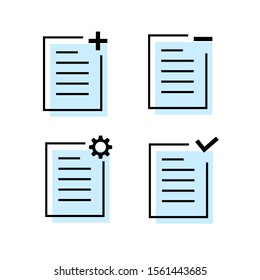 Documents vector icons on white background