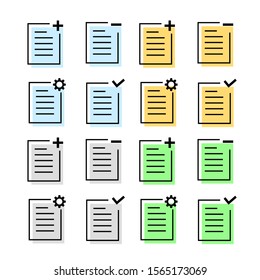 Documents vector icons on white background